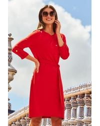 Sosandar - Pocket Detail Belted Shift Dress - Lyst