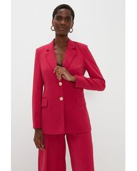 Wallis - Button Detail Single Breasted Blazer - Lyst
