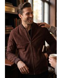 Infinity Leather - Goat Suede Ma-1 Bomber Jacket-North - Lyst