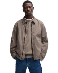 BOSS - Ocrush Solid Patterned Side Pocket Overshirt - Lyst