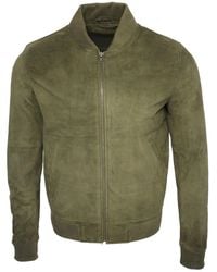 Infinity Leather - Varsity Soft Suede Bomber Jacket - Lyst