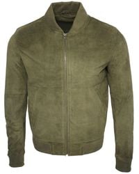 Infinity Leather - Varsity Soft Suede Bomber Jacket - Lyst