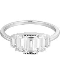 SEOL + GOLD - Sterling Baguette Cz Cluster Ring - Lyst
