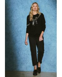 Izabel London - Sequin Bow Print Long Sleeve Jumper - Lyst