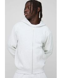 BoohooMAN - Basic Boxy Zip Through Hoodie - Lyst