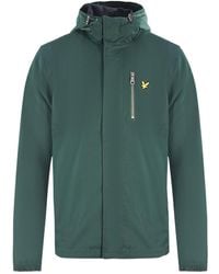 Lyle & Scott - Grüne Jacke Mit Gebogenem Saum Und Kapuze - Lyst