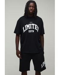 BoohooMAN - Oversized Limited Edition Printed T-Shirt & Short Set - Lyst
