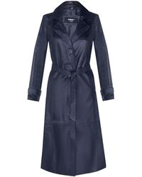 Infinity Leather - Long Length Tie Belt Trench Coat-Ongar - Lyst