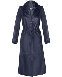 Infinity Leather - Long Length Tie Belt Trench Coat-Ongar - Lyst