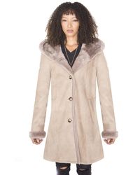 Infinity Leather - Suede Merino Sheepskin Parka Coat-Tripoli - Lyst