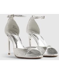 River Island - Heeled Sandals Closed Back Buckle Pu - Lyst