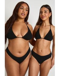 Boohoo - Premium Fits All Crinkle V Front Thong Bikini Bottom - Lyst