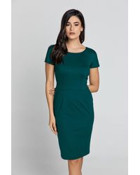 Conquista - Fitted Emerald Cap Sleeve Dress Fashion - Lyst