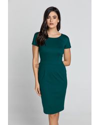 Conquista - Fitted Emerald Cap Sleeve Dress Fashion - Lyst