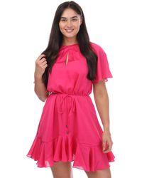 Ted Baker - Elsieee Mini Dress Met Geribbelde Zoom In Roze - Lyst
