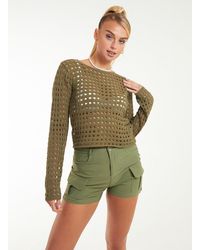 Pink Vanilla - Long Sleeve Crochet Top - Lyst