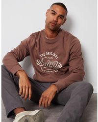 Threadbare - 'Freeman' Graphic Crew Neck Sweatshirt Cotton/Polyester - Lyst