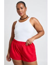 Boohoo - Plus Nylon Boxer Style Runner Shorts - Lyst