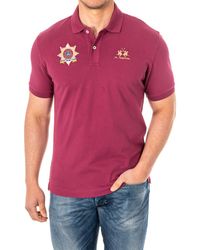 La Martina - Short Sleeve Polo With Lapel Collar 2Mpt42 - Lyst