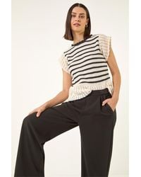 Roman - Pleated Wide Leg Buttoned Trouser - Lyst