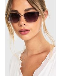 Boohoo - Metal Frame Cat Eye Sunglasses - Lyst