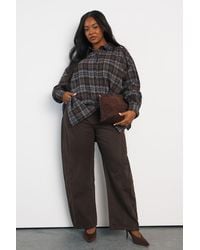 Boohoo - Plus Seam Detail Barrel Jean - Lyst