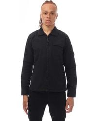 C.P. Company - Overhemd Organic Gabardine Met Rits In Zwart - Lyst