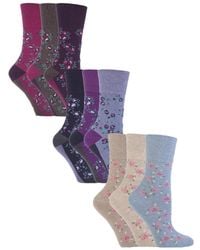Gentle Grip - 9 Pair Multipack Ladies Cotton Crew Non Elastic Socks - Lyst