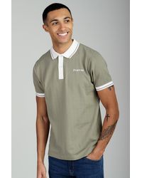 Firetrap - Regular Fit Ribbed Cotton Button Polo - Lyst