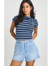 Boohoo - Front Pocket Detail Mini Short - Lyst