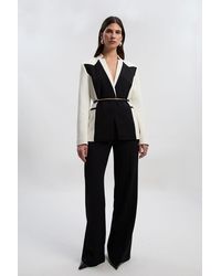 Karen Millen - Compact Stretch Tailored Straight Leg Trouser - Lyst