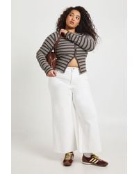 Boohoo - The Plus High Waist Cropped Wide Leg Jean - Lyst