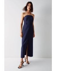 Warehouse - Premium Bandeau Split Front Maxi Dress - Lyst