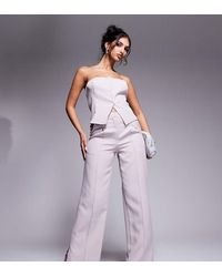 Kaiia - Exclusive Tailored Wide Leg Seam Detail Trousers Co-Ord - Lyst