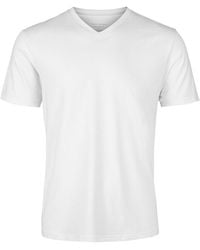 Panos Emporio - Bamboo Cotton Blend V-Neck T-Shirt - Lyst