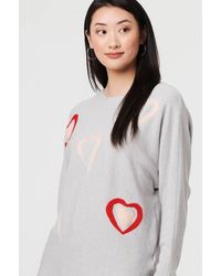Izabel London - Heart Print Batwing Sleeve Jumper - Lyst