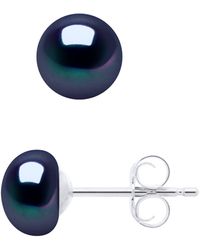 Ateliers Saint Germain - Earrings Of 925 And Real Cultured Freshwater Pearls Button 6-7 Mm - Lyst