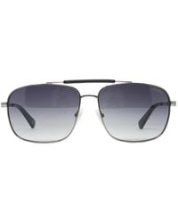Guess - Aviator Glanzende Metalen Zonnebril - Lyst