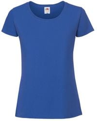 Fruit Of The Loom - Vrouwen / Dames Ringgesponnen Premium T-shirt (colbalt) - Lyst