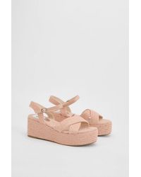 Faith - Olivia Open Toe Platform Espadrille Wedge Sandals - Lyst