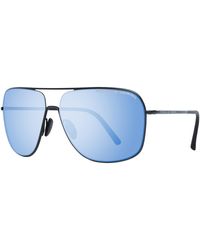 Porsche Design - Zonnebril P8607 A V279 Zwart Donkerblauw Spiegel - Lyst