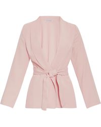 Gina Bacconi - Linete Moss Crepe Tie Jacket - Lyst