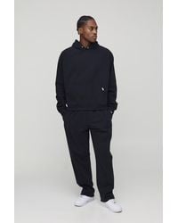 BoohooMAN - Premium Script Heavyweight Oversized Boxy Raglan Hoodie - Lyst