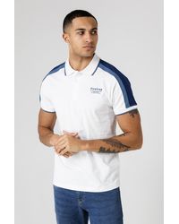 Firetrap - Regular Fit Cotton Jersey Button Polo - Lyst