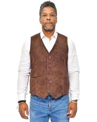 Infinity Leather - Classic Goat Suede Waistcoat-Norwich - Lyst