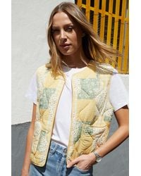 Threadbare - Lemon Floral Patchwork Reversible Quilted Gilet - Lyst