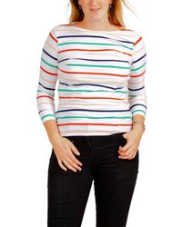 Secret Label - Striped Cotton Rich Slash Neck Tops - Lyst