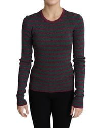 Dolce & Gabbana - Elegant And Striped Crewneck Sweater - Lyst