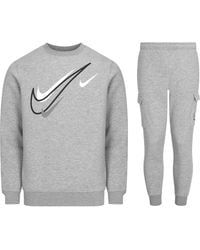 Nike - Sportswear Multi Swoosh Graphic Fleece Tracksuit Set, Cotton - Lyst