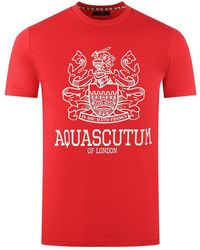 Aquascutum - Large Bold London Aldis Brand Logo T-Shirt - Lyst